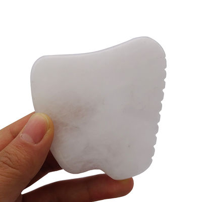Musikalische Funktion Weißes Jade Gua Sha Massagetool für SPA-Therapie Polierter Natürlicher Jade Stein Gesichtsmassage Guasha Tool