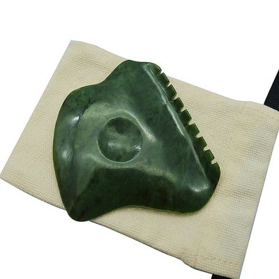 Customized Logo Grün Nephrit Jade Anti Cellulite Guasha Schaber für Gesichtspflege