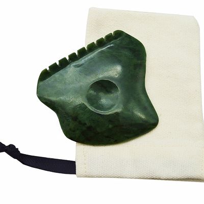 Customized Logo Grün Nephrit Jade Anti Cellulite Guasha Schaber für Gesichtspflege