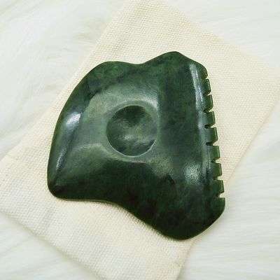Customized Logo Grün Nephrit Jade Anti Cellulite Guasha Schaber für Gesichtspflege