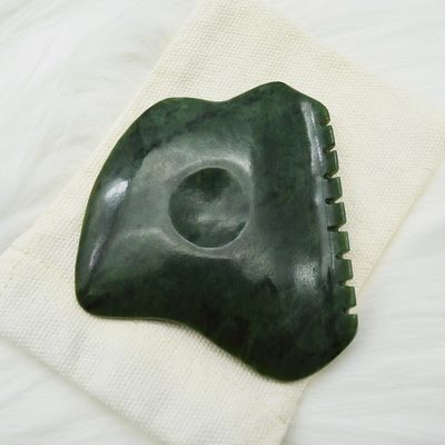 Customized Logo Grün Nephrit Jade Anti Cellulite Guasha Schaber für Gesichtspflege
