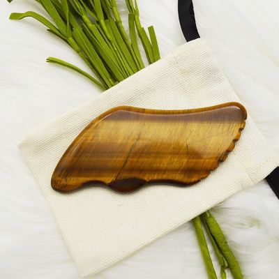 Handgefertigte Handgemachte Gua Sha Natürliche Tiger Augen Haut Massager für Gesicht Augen Hals Knoten Muskelentspannung OEM ODM
