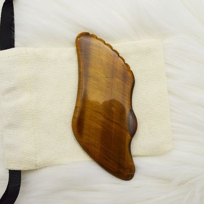 Handgefertigte Handgemachte Gua Sha Natürliche Tiger Augen Haut Massager für Gesicht Augen Hals Knoten Muskelentspannung OEM ODM