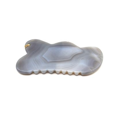 Handgefertigte natürliche Agate Gua Sha Schraubmassage Brett für Akupunkturtherapie Handgefertigt und traditionell