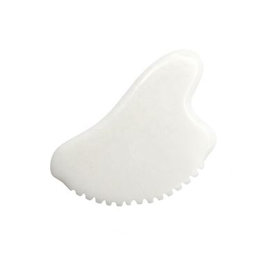 OEM Privatmarke Weiß Jade Gua Sha Handgefertigter Heilstein Gua Sha Schaben Gesichtsmassage Werkzeuge zur Verringerung von Schwellungen