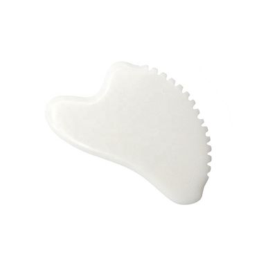 OEM Privatmarke Weiß Jade Gua Sha Handgefertigter Heilstein Gua Sha Schaben Gesichtsmassage Werkzeuge zur Verringerung von Schwellungen