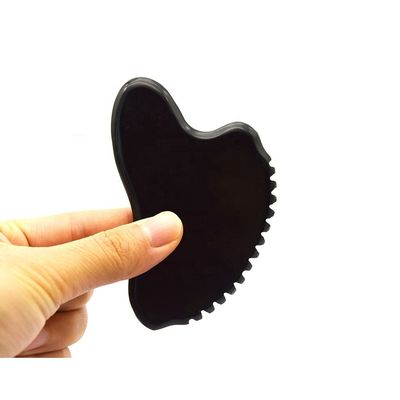 Schwarzer Bian Stein Gua Sha Körpermassage-Werkzeug für traditionelles Schaben und Gesichtsmassage