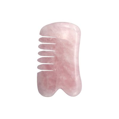 Handgefertigte Natur Rose Quarz Gua Sha Schrauben Massage Kamm Haare Guashsa für Köpfe Massage Modus Nr. abkgs-030