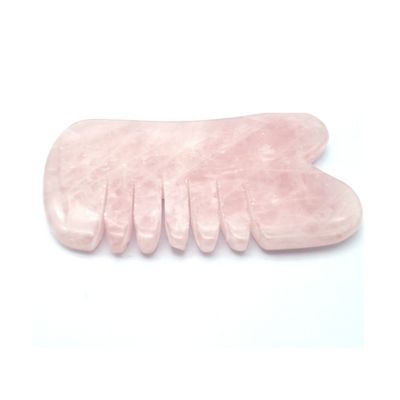 Handgefertigte Natur Rose Quarz Gua Sha Schrauben Massage Kamm Haare Guashsa für Köpfe Massage Modus Nr. abkgs-030