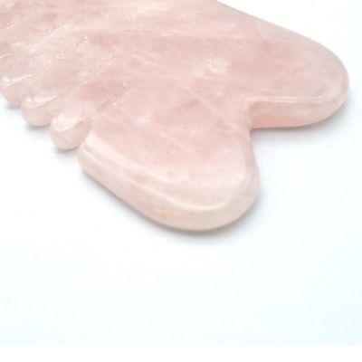 Handgefertigte Natur Rose Quarz Gua Sha Schrauben Massage Kamm Haare Guashsa für Köpfe Massage Modus Nr. abkgs-030