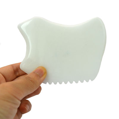 Weiße Jade Gua Sha Massagetool für Gesichtsmassager und Körper SPA Akupunktur Akupressur 9,5cm*7,5cm*0,7cm
