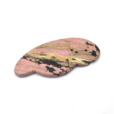 Mehrfunktionales Gesichtsmassagegerät mit rosa Rhodonit-Jade-Guacha-Blatt