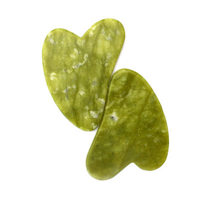 Grün 7,6cm*5,5cm*0,2cm Xiuyan Jade Herzform Gesicht Jade Guasha Massager Brett Gua Sha Massagetool für die Gesundheitsversorgung