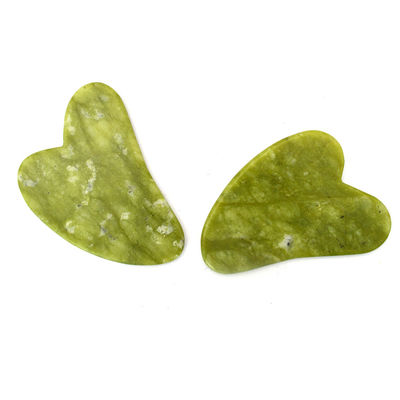 Grün 7,6cm*5,5cm*0,2cm Xiuyan Jade Herzform Gesicht Jade Guasha Massager Brett Gua Sha Massagetool für die Gesundheitsversorgung
