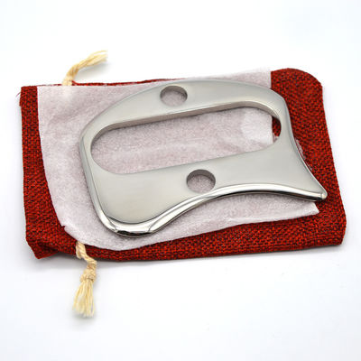 Lebensmittelqualität Edelstahl Gua Sha Brett in Form von Guasha Schrauben Massagetool für Gesichtsmassage
