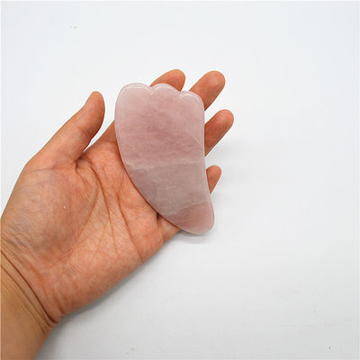 Gesichtsmassage und Hautpflege Rose Quarz Gua Sha Set mit 90mm Länge