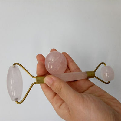 Natürliche Pflege Jade-Stein-Rollensatz für Gesichtshaut Massager Gua Sha Werkzeug entspannend Anti-Aging Falten-Kampf Rose Quarz
