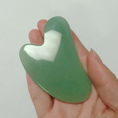 Körpermassager Zubehör Herzform Gua Sha Board aus Natur Aventurin Jade in grün