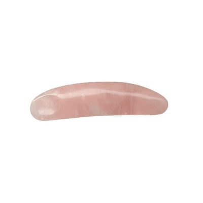 Reduzieren Sie Schwellungen mit geschwungenem kosmetischen Spatula und Mini Rose Quarz Augencreme Applikator auf Gesicht Gua Sha Massage Stick