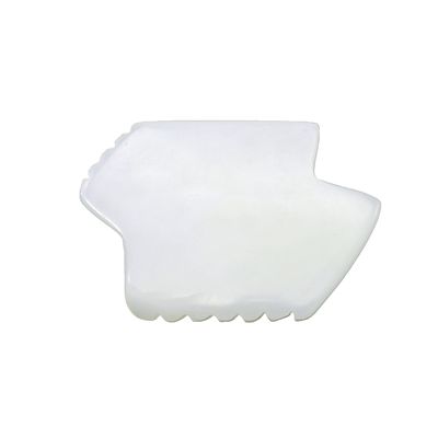 Verfügbares Logo Natürliche Weiße Jade Gua Sha Schabungstherapie Guasha Werkzeuge Für Körper-Gesichtsmassage Mit Infrarot-Physiotherapie
