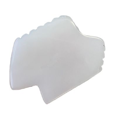 Verfügbares Logo Natürliche Weiße Jade Gua Sha Schabungstherapie Guasha Werkzeuge Für Körper-Gesichtsmassage Mit Infrarot-Physiotherapie