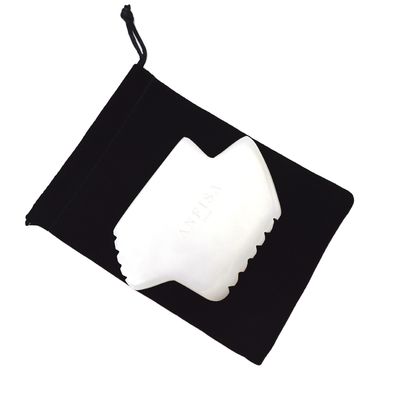 Verfügbares Logo Natürliche Weiße Jade Gua Sha Schabungstherapie Guasha Werkzeuge Für Körper-Gesichtsmassage Mit Infrarot-Physiotherapie