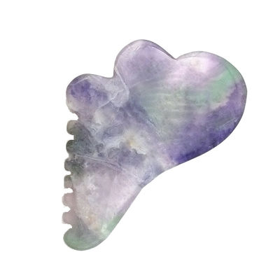 Natürliches Regenbogenfluorit mit farbenfrohen Gua Sha-Scraping-Massagetools 95*55mm