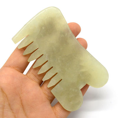 Xiuyan Jade Guasha Massage Kamm Gua Sha Scarping Gesichtswerkzeuge mit Infrarot Physiotherapie Funktion 88*50*4mm