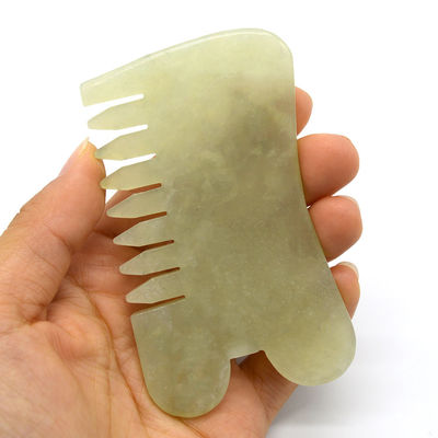 Xiuyan Jade Guasha Massage Kamm Gua Sha Scarping Gesichtswerkzeuge mit Infrarot Physiotherapie Funktion 88*50*4mm