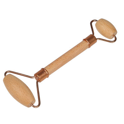 Holzgriffe Doppelroller Guasha Gesichtsmassage mit Gesichtsmassage Natürliche Jade Gua Sha Roller