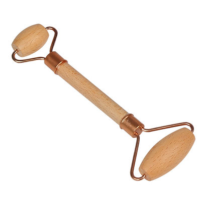 Holzgriffe Doppelroller Guasha Gesichtsmassage mit Gesichtsmassage Natürliche Jade Gua Sha Roller