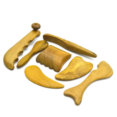 7 Stück-Kit Holz Guasha Boards Nachricht Roller Werkzeuge Schöne Akupunkturstäbchen für Schönheit
