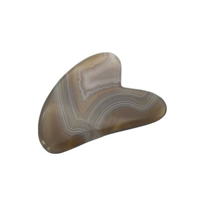 8*5*0,4cm Traditionelle Schaberform Guasha-Brett für Gesichtsmassage Werkzeug Graue Farbe Herz Achat Gua Sha Akupunkturtherapie