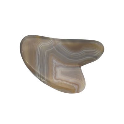 8*5*0,4cm Traditionelle Schaberform Guasha-Brett für Gesichtsmassage Werkzeug Graue Farbe Herz Achat Gua Sha Akupunkturtherapie