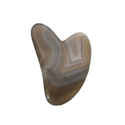 8*5*0,4cm Traditionelle Schaberform Guasha-Brett für Gesichtsmassage Werkzeug Graue Farbe Herz Achat Gua Sha Akupunkturtherapie