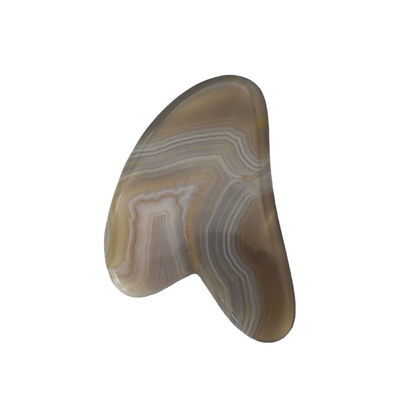 8*5*0,4cm Traditionelle Schaberform Guasha-Brett für Gesichtsmassage Werkzeug Graue Farbe Herz Achat Gua Sha Akupunkturtherapie