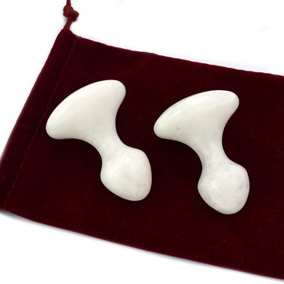Logo maßgeschneiderte Weiße Jade Gua Sha Massagetool für Gesicht und Nacken Schmerzlinderung Massagestein