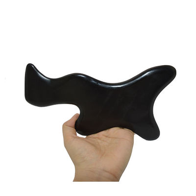 Schwarzer großer Bian Stein Gua Sha Lymphdrainage Massagetool für Hals Rücken Schulter Taille Gesäß Körpertherapie Massagetools