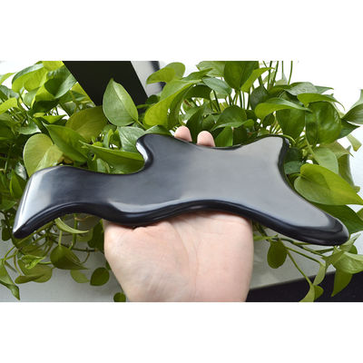 Schwarzer großer Bian Stein Gua Sha Lymphdrainage Massagetool für Hals Rücken Schulter Taille Gesäß Körpertherapie Massagetools