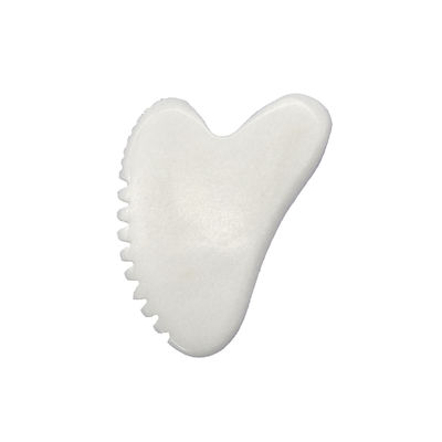 Gesundheitsfürsorge Therapie Werkzeug Körper Guasha Massager mit Herzform Natürlicher weißer Jade