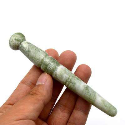 Gua Sha Massage Point Akupressur Guasha Massager Aufkleber Handgefertigt Naturgrüner Jade Massage Stick Für Fuß Eigenschaften