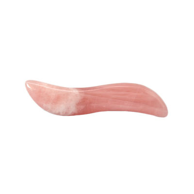 Polsterte Rose Quarz Gua Sha Massage Stick 110mm Länge für Gesichts-Augen und Akupunkturpunktbehandlung