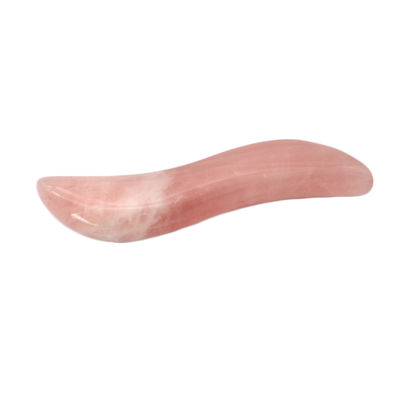 Polsterte Rose Quarz Gua Sha Massage Stick 110mm Länge für Gesichts-Augen und Akupunkturpunktbehandlung
