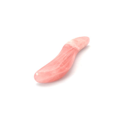 Polsterte Rose Quarz Gua Sha Massage Stick 110mm Länge für Gesichts-Augen und Akupunkturpunktbehandlung