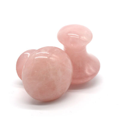 MM Größe Rose Quarz Massagestein heiße Pilzform Stein Massagekit für Spa und Beauty OEM