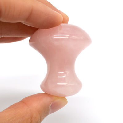 MM Größe Rose Quarz Massagestein heiße Pilzform Stein Massagekit für Spa und Beauty OEM