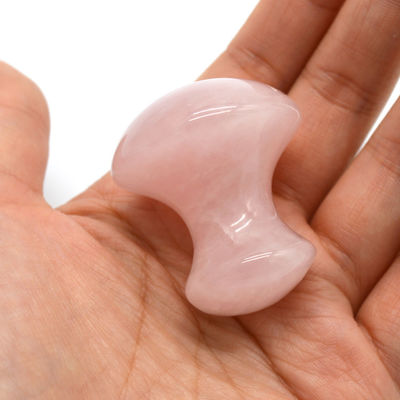 MM Größe Rose Quarz Massagestein heiße Pilzform Stein Massagekit für Spa und Beauty OEM