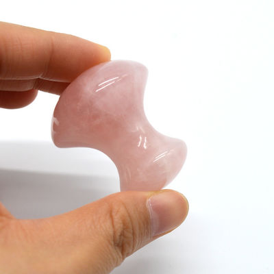 MM Größe Rose Quarz Massagestein heiße Pilzform Stein Massagekit für Spa und Beauty OEM