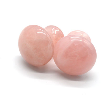 MM Größe Rose Quarz Massagestein heiße Pilzform Stein Massagekit für Spa und Beauty OEM