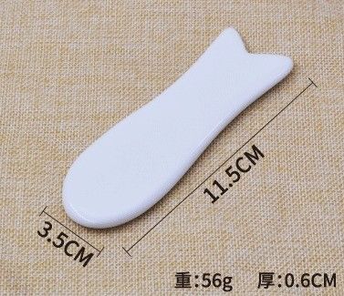 Natürliche Keramik Gua Sha Schaben Gesichtswerkzeuge für Massager Guasha Körper Weiß Handheld